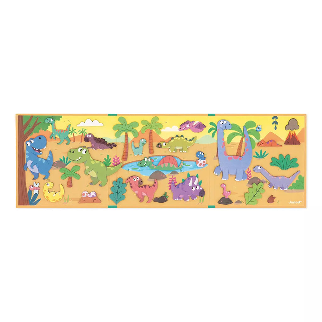 Janod magnetbog, 30 stk. Dinosaur