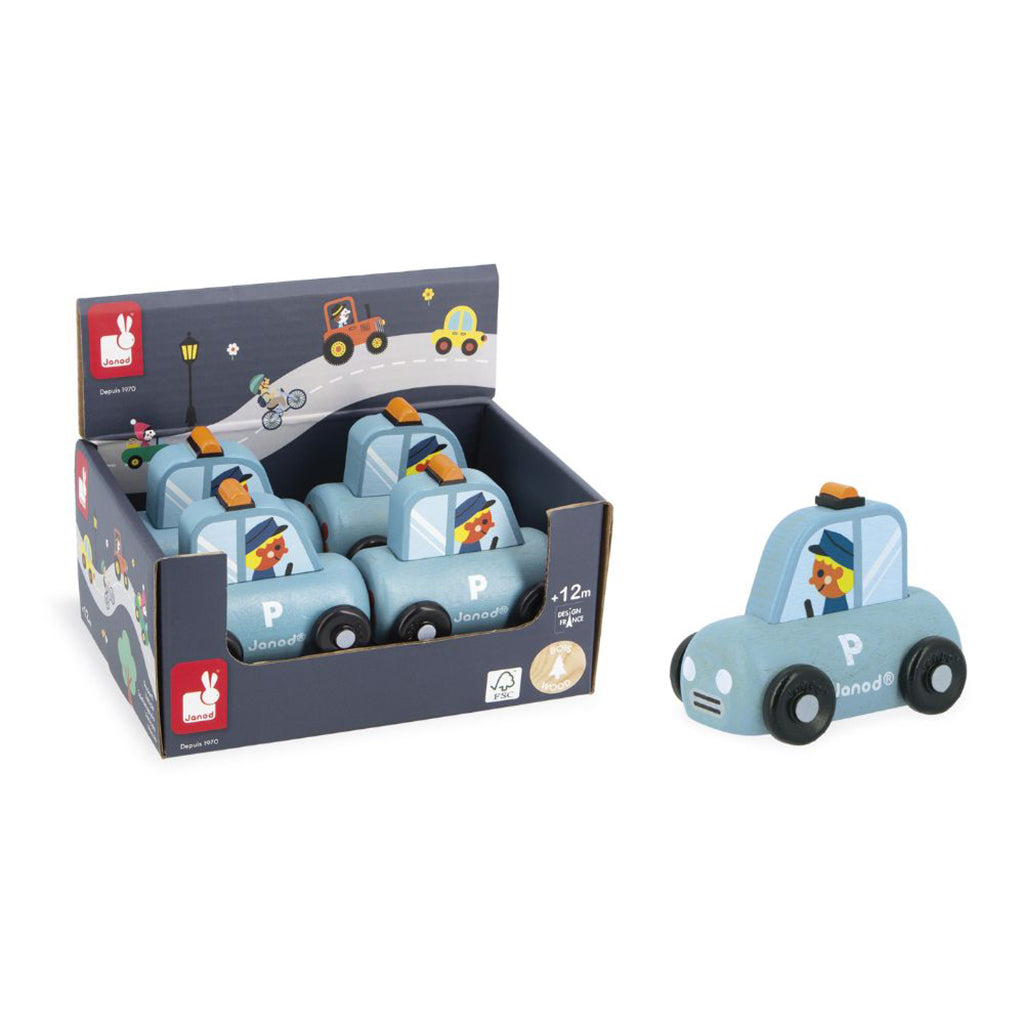 Janod legetøjsbil i træ, Politibil