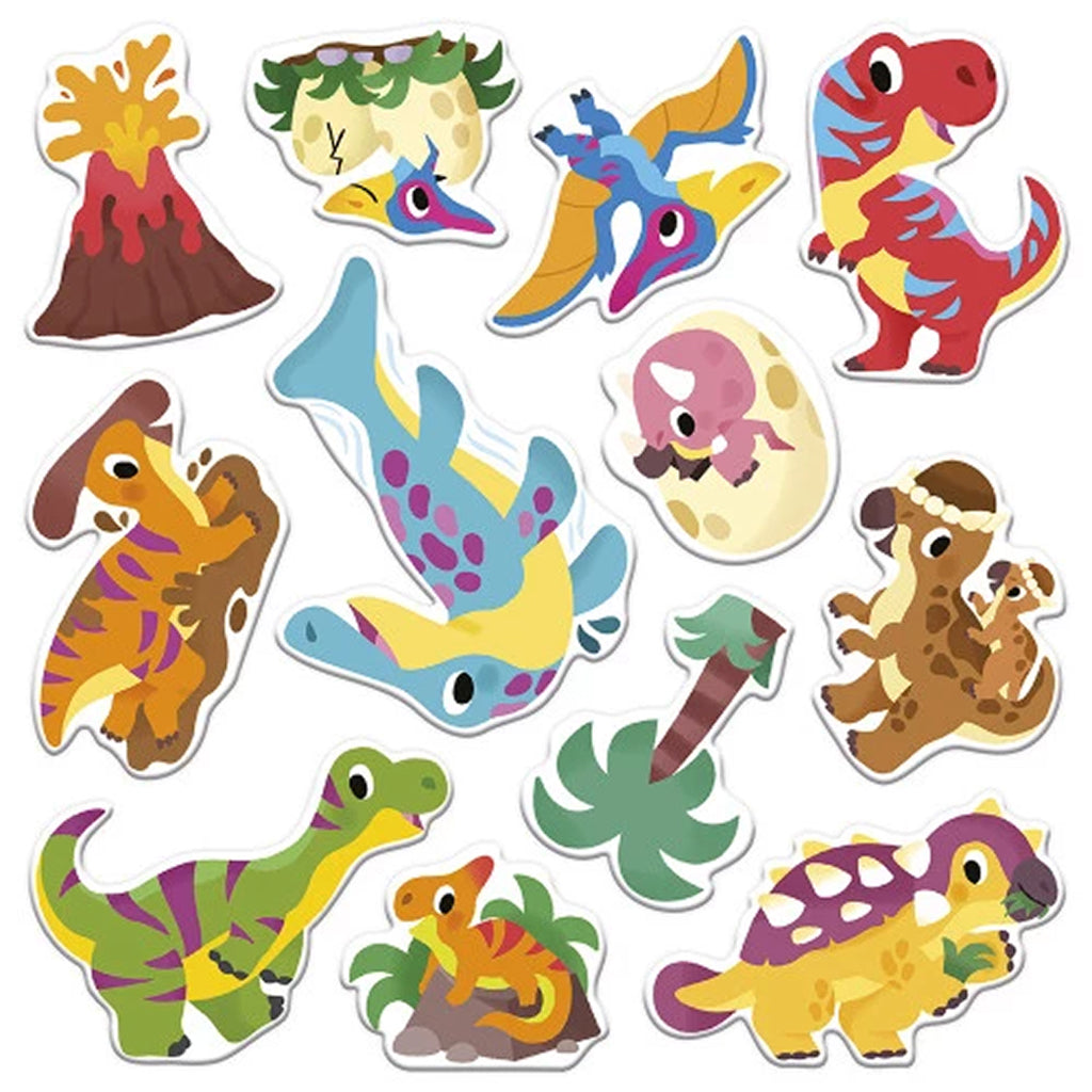 Janod Genanvendelige tykke stickers, Dinosaur