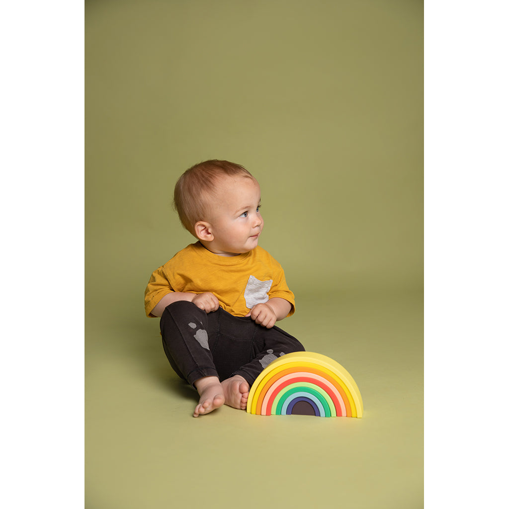 Little L, Babylegetøj i silikone, Farverig regnbue