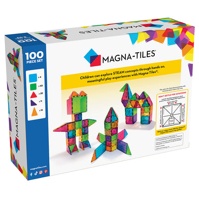 Magna-Tiles Clear Colours, Magnetisk byggesæt m. 100 dele
