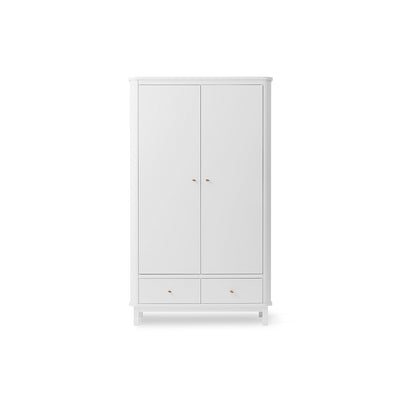 Oliver Furniture Wood klædeskab m 2 døre, hvid - højde 204 cm