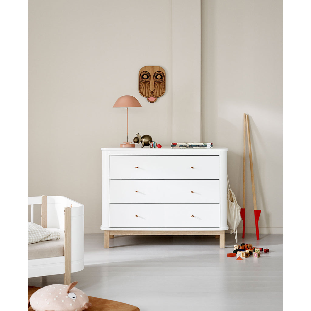 Oliver Furniture Wood kommode, m. 3 skuffer - Hvid/eg