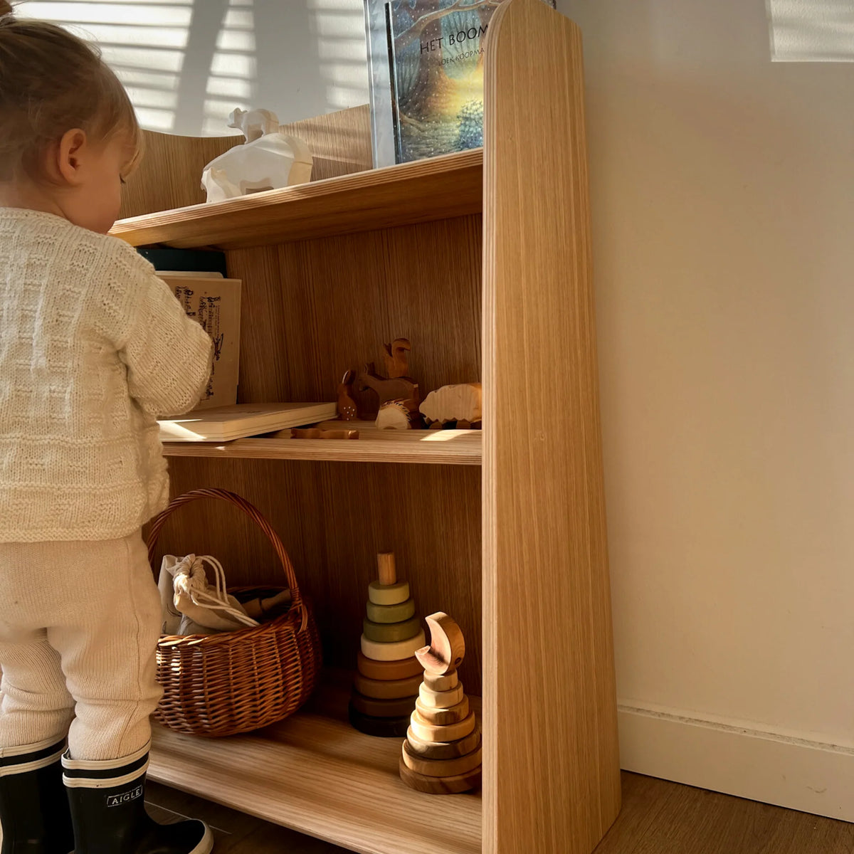 Curve-Lab bogreol til børn, Curvy Bookcase - Oak