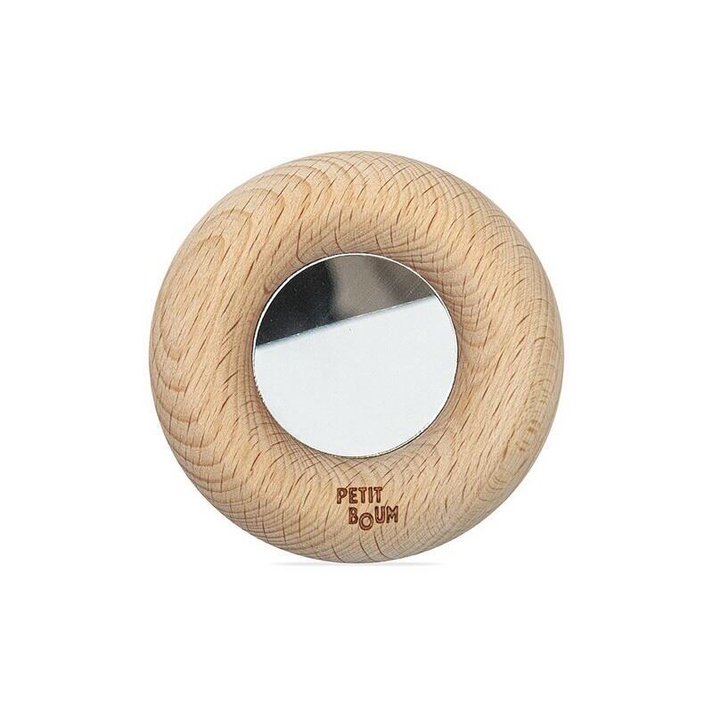 Petit Boum babylegetøj, sensorisk donut rangle - Spejl