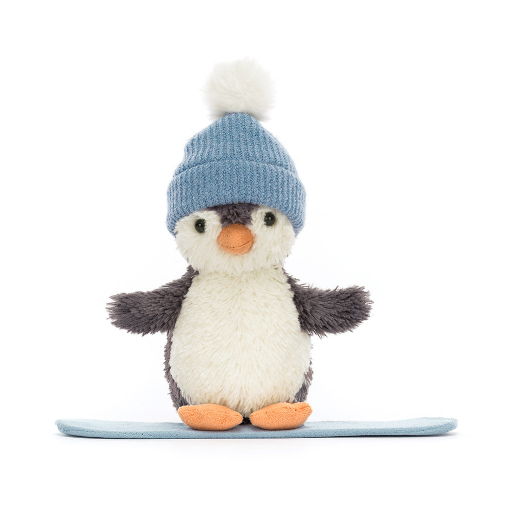 Jellycat bamse, Peanut pingvin på snowboard - 12 cm