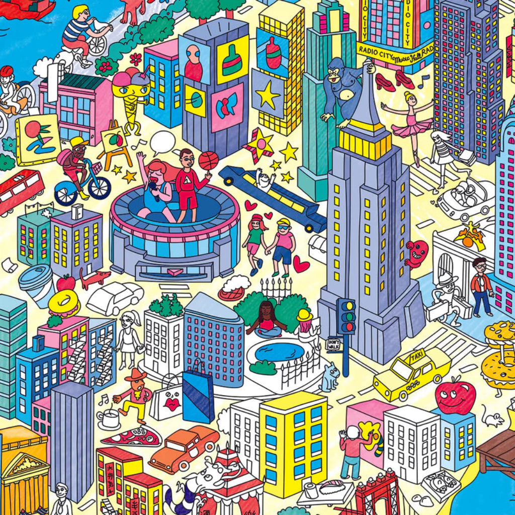 Omy stor plakat til farvelægning, 70 x 100 cm - New York