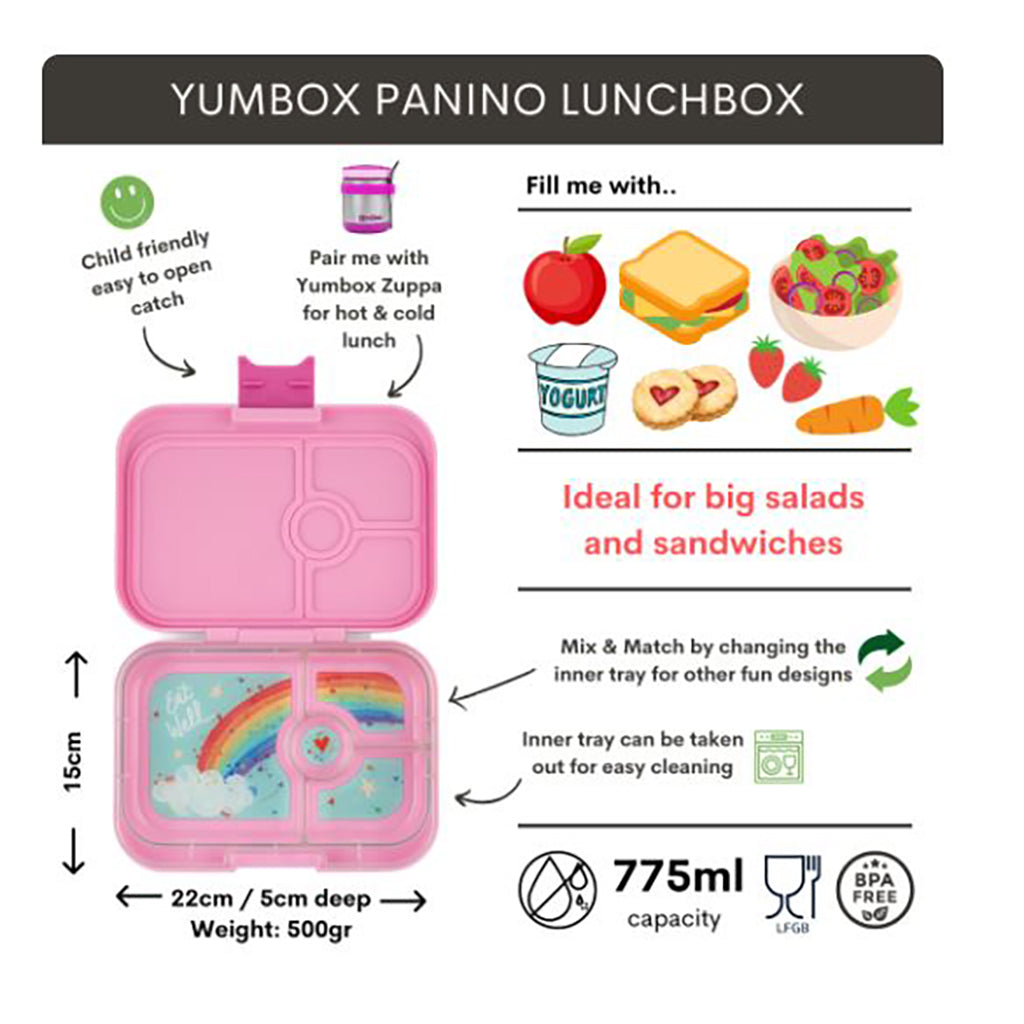 Yumbox madkasse m. 4 rum, Panino, Rainbow