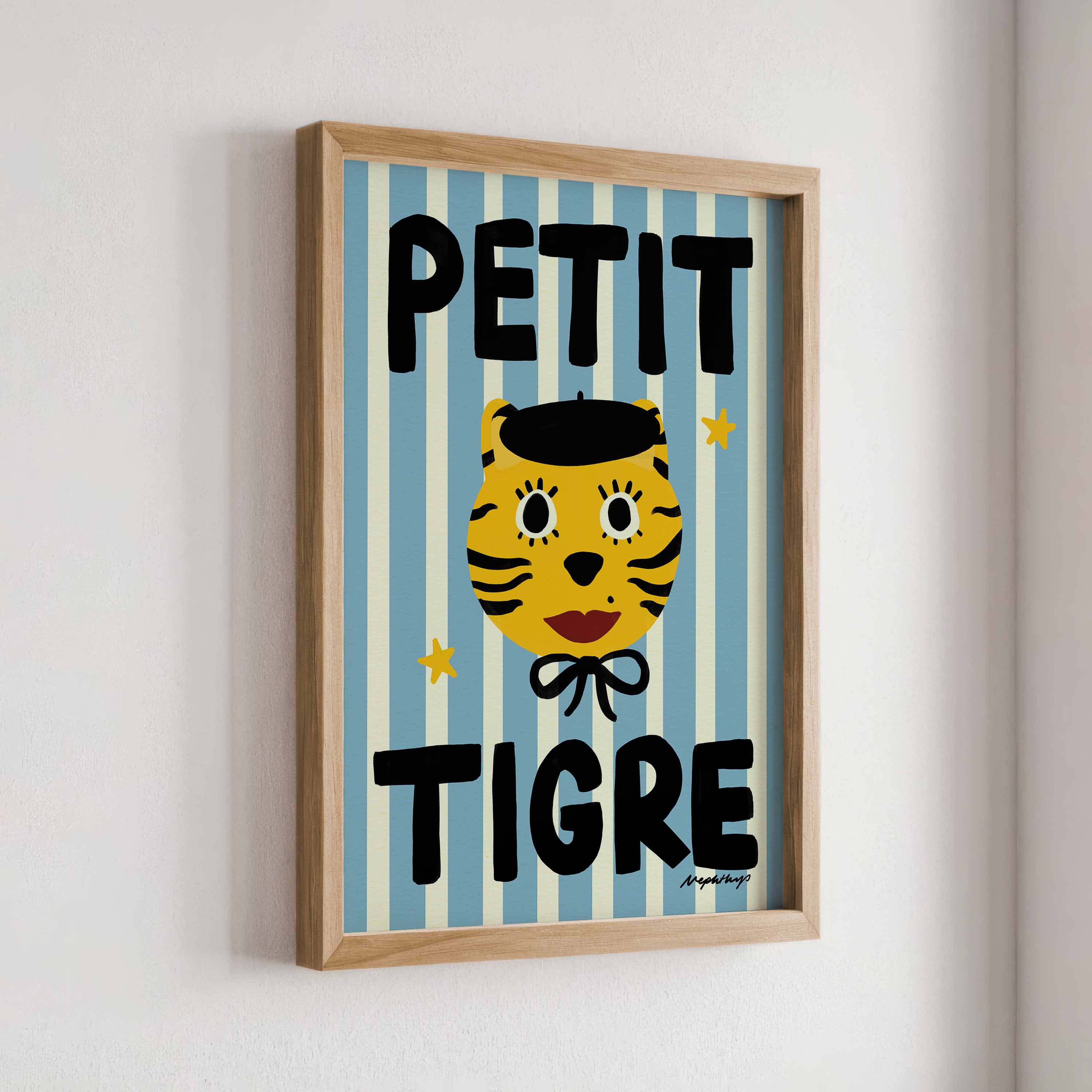 Nephthys Illustrated plakat, Petit Tigre, Blue - A4