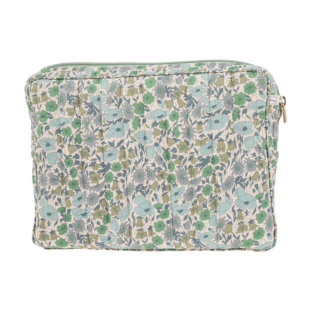 Bon Dep Pouch big, toilettaske med Liberty - Poppy and Daisy teal