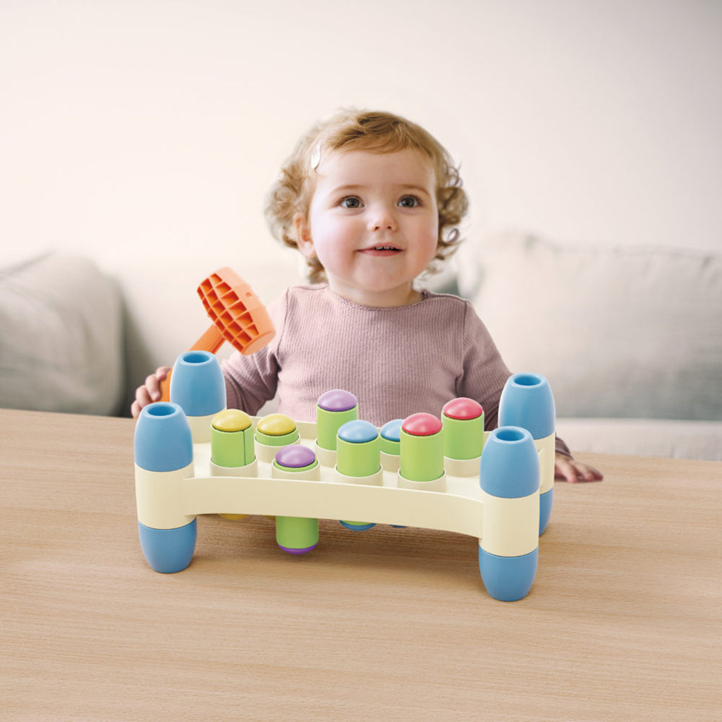 Quercetti PlayEco+ hammerspil, Hammer Peggy - Fra 18 mdr.