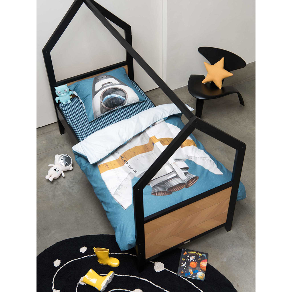 Snurk voksensengetøj, økologisk - Rocket smokey blue