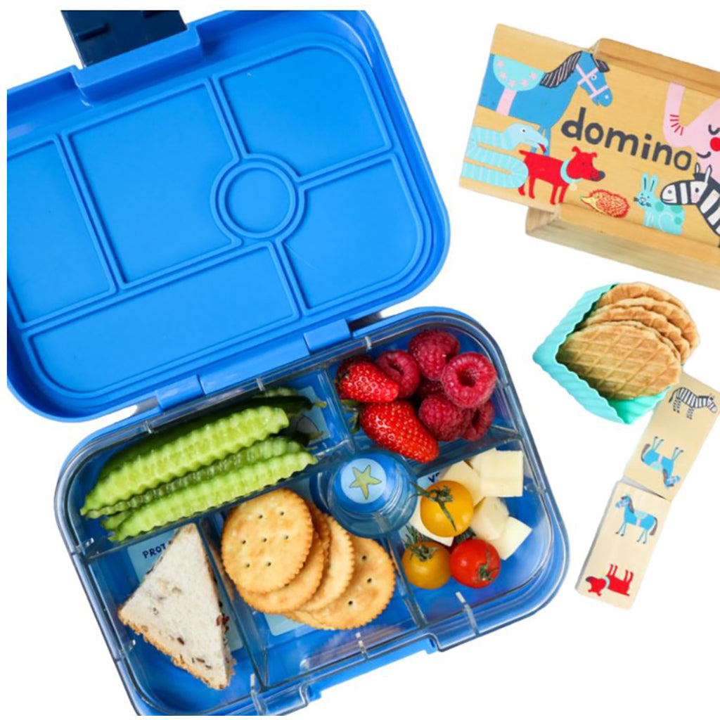 Yumbox madkasse m. 6 rum, Original - Funny monster - surf blue