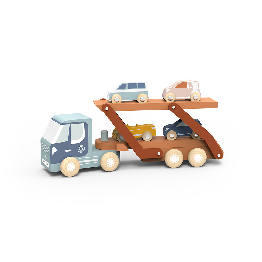 Speedy Monkey Autotransporter i træ m 4 biler