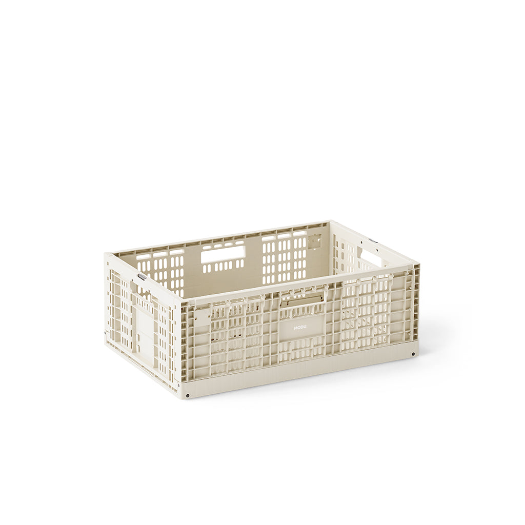 Modu Opbevaringskasse, Ekstra stor folde/stabelbar kasse - Sand Grey