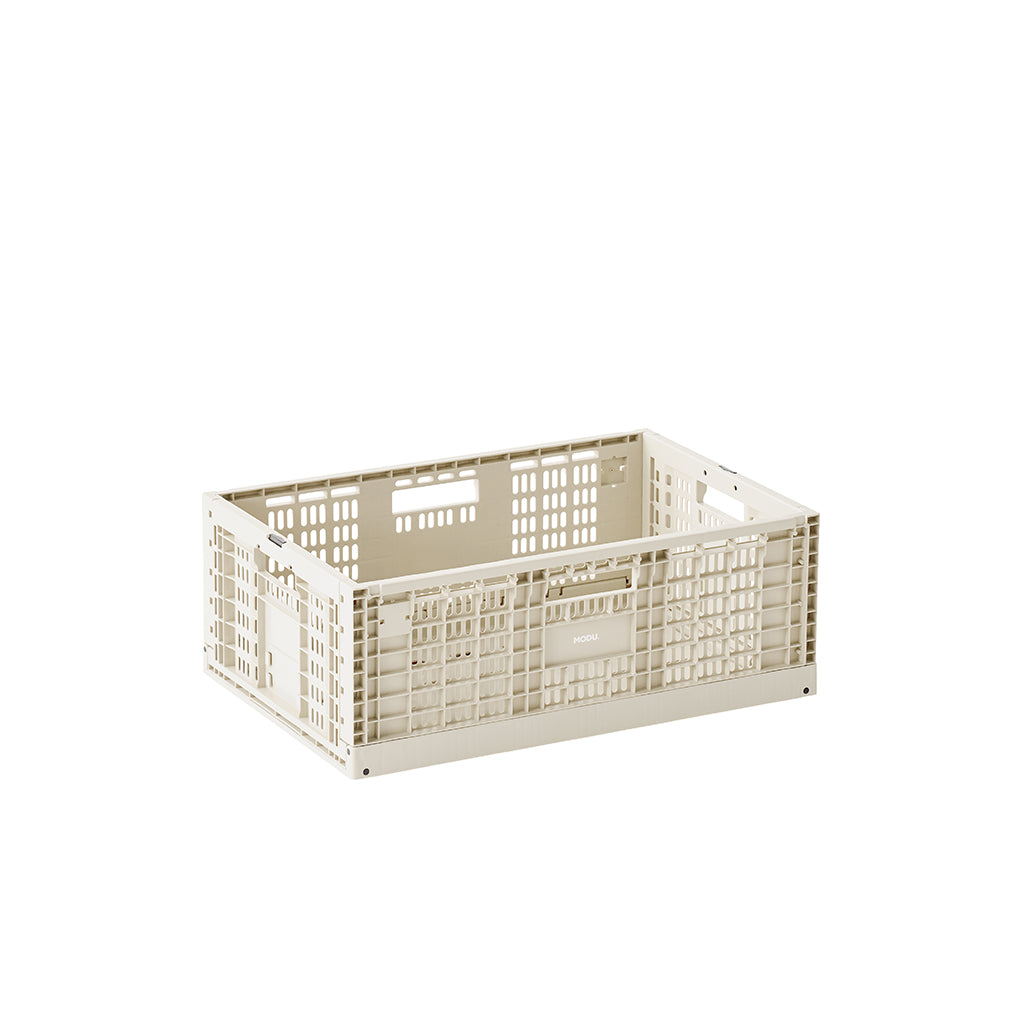 Modu Opbevaringskasse, Ekstra stor folde/stabelbar kasse - Sand Grey
