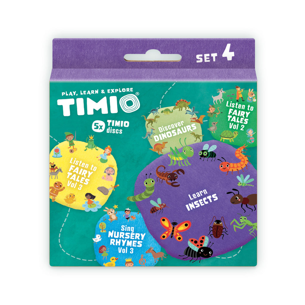 TIMIO Disc Set 4, Børnesange, eventyr, dinosaurer og små insekter