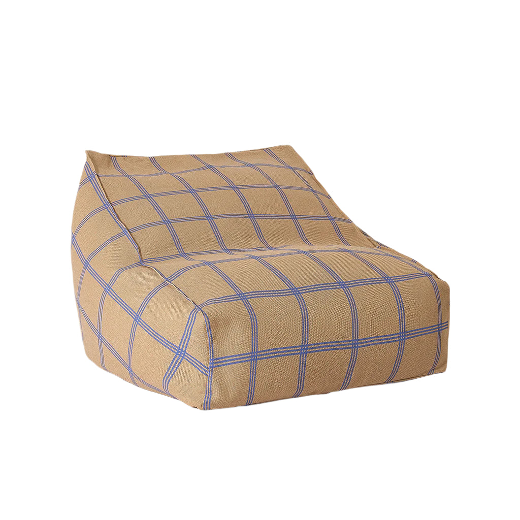 Nobodinoz Vibes armchair sækkestol, Brown blue windowpane