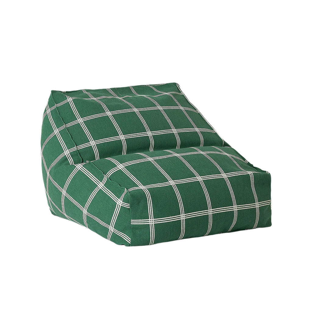 Nobodinoz Vibes armchair sækkestol, Green white windowpane