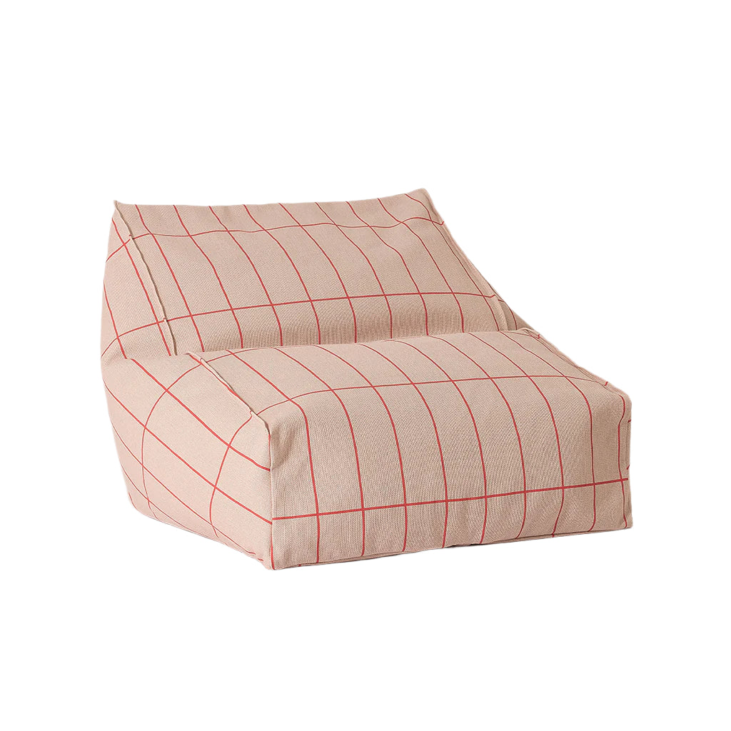 Nobodinoz Vibes armchair sækkestol, Pink red grid
