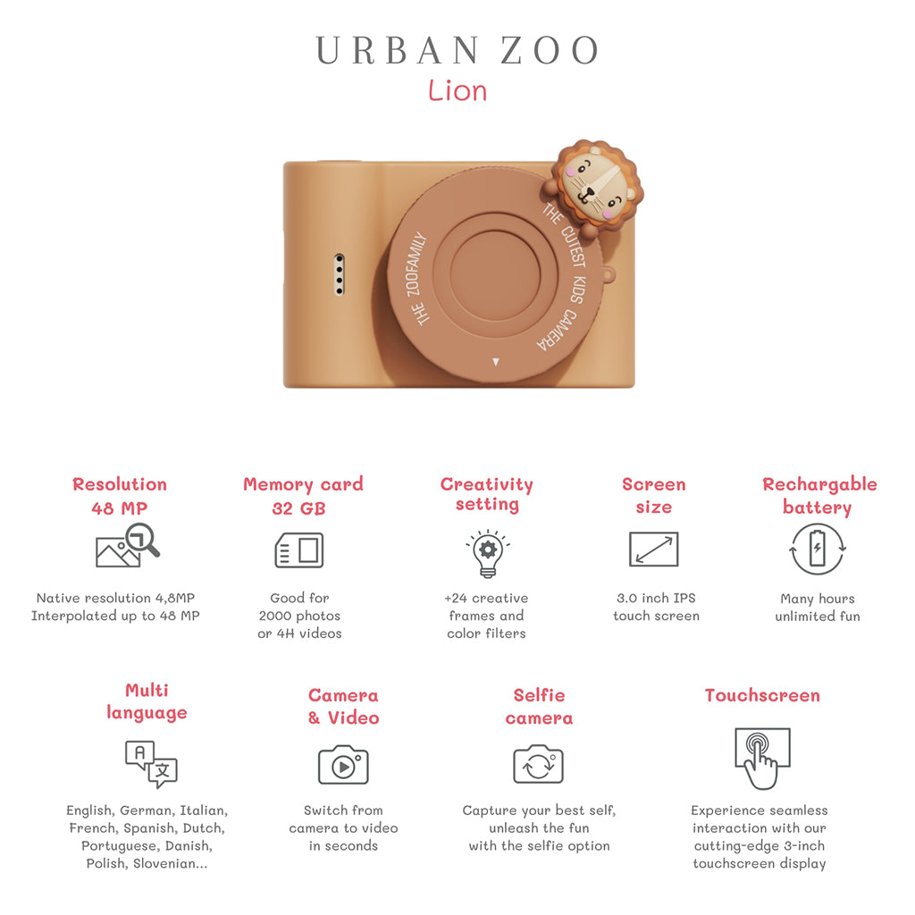 The ZooFamily, Urban Zoo børnekamera, 5-10 år - Løve