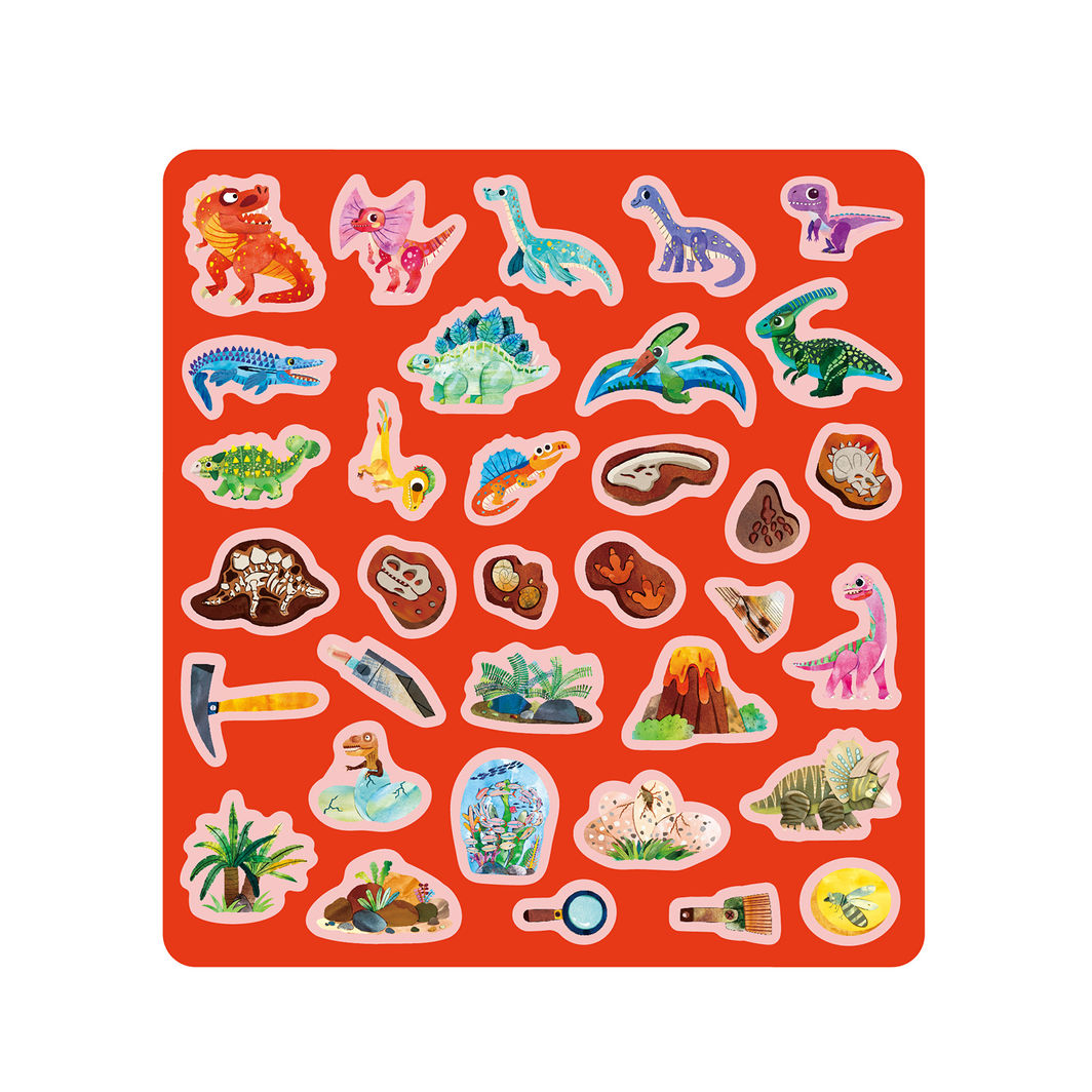 mierEdu - Jelly Stickers 34 stk - Flytbare - Dinoland