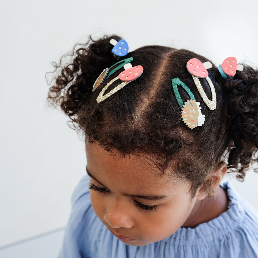Mimi & Lula Hårpynt, 4 hårspænder - Harry Hedgehog Mushroom Village