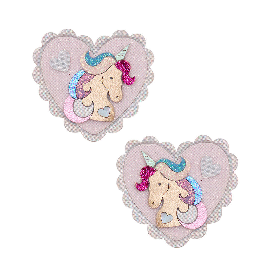 Mimi & Lula 2 Hårclips - Large Unicorn Heart