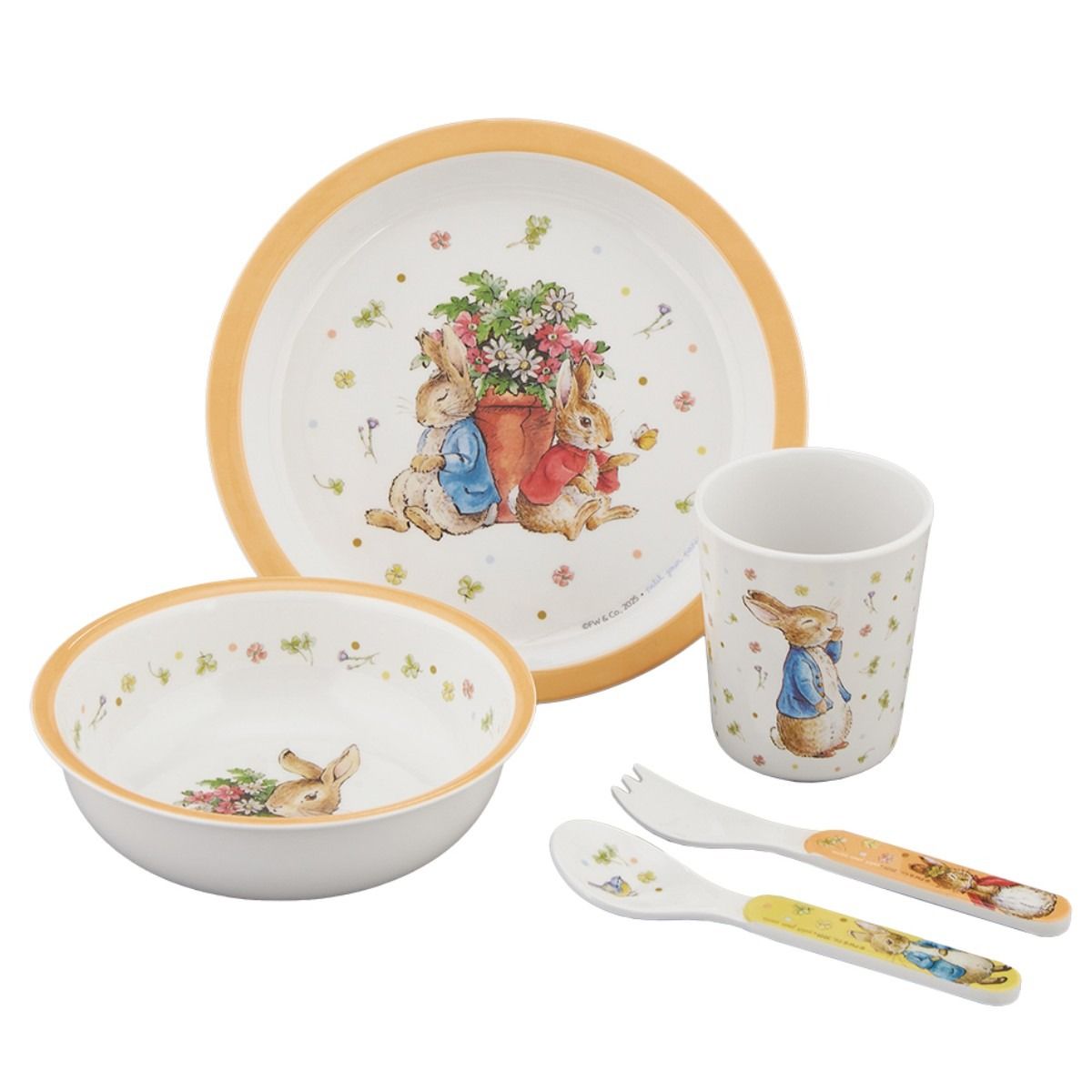 Petit Jour Paris, Peter Kanin børneservice m. 5 dele - Abrikos