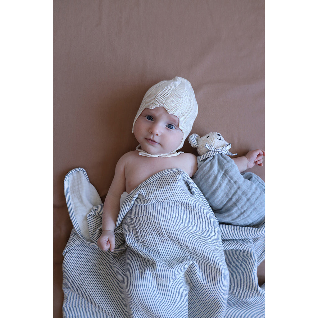 Cam Cam muslin babytæppe, økologisk, GOTS - Stripe blue