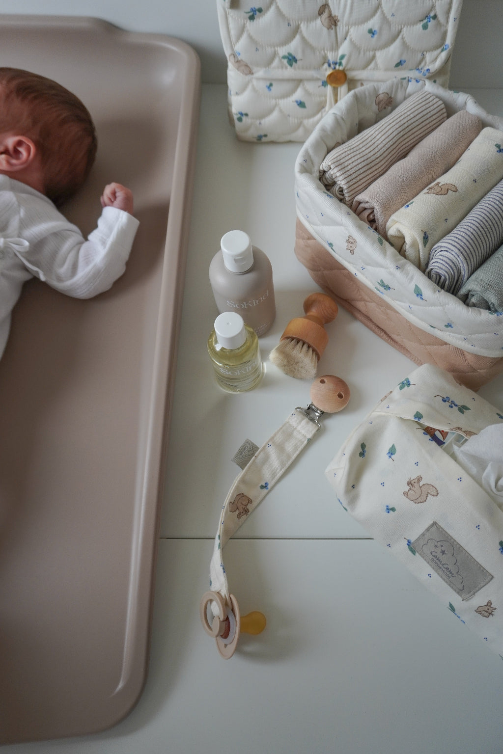 Cam Cam broderet suttesnor, Økologisk, GOTS - Blueberries