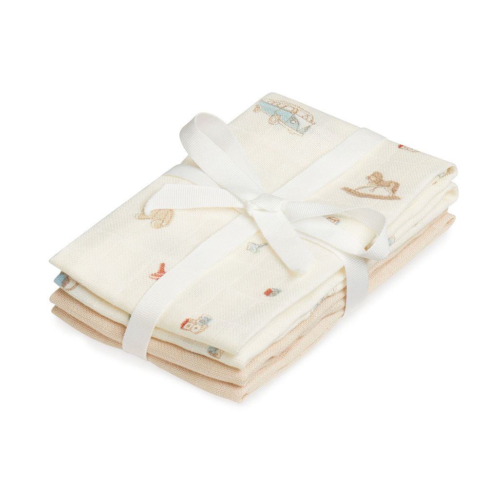 Cam Cam vaskeklude, 4-pak økologisk, GOTS - Vintage Toys