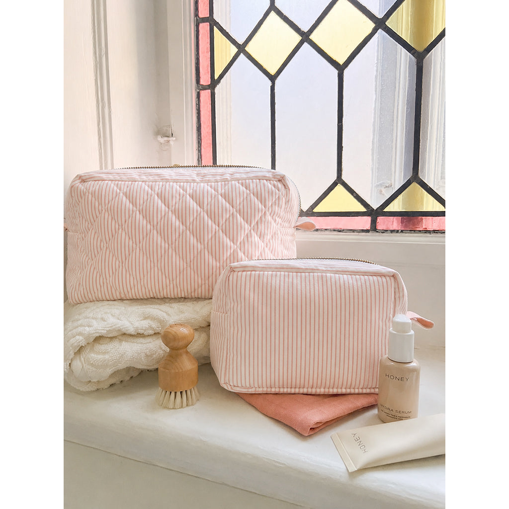 Cam Cam quiltet toilettaske, OCS - Classic Stripes Rose