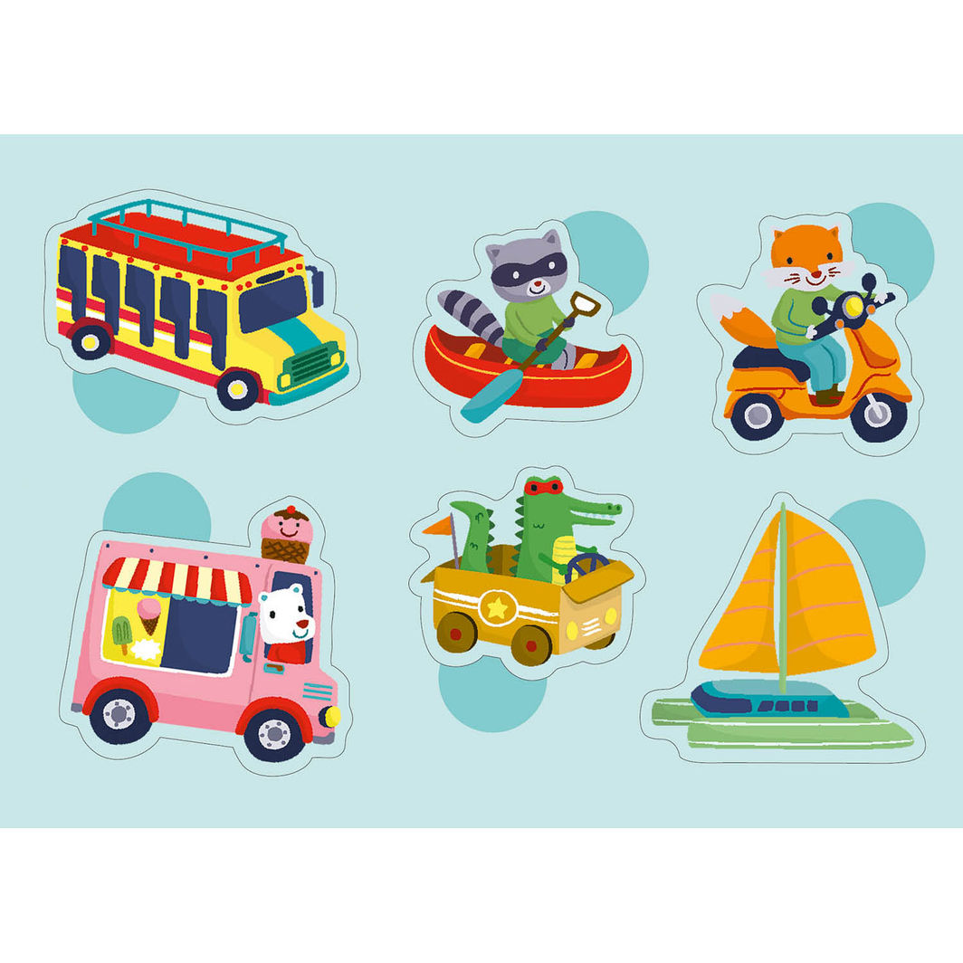 Auzou Mine første klistermærker, Transportmidler