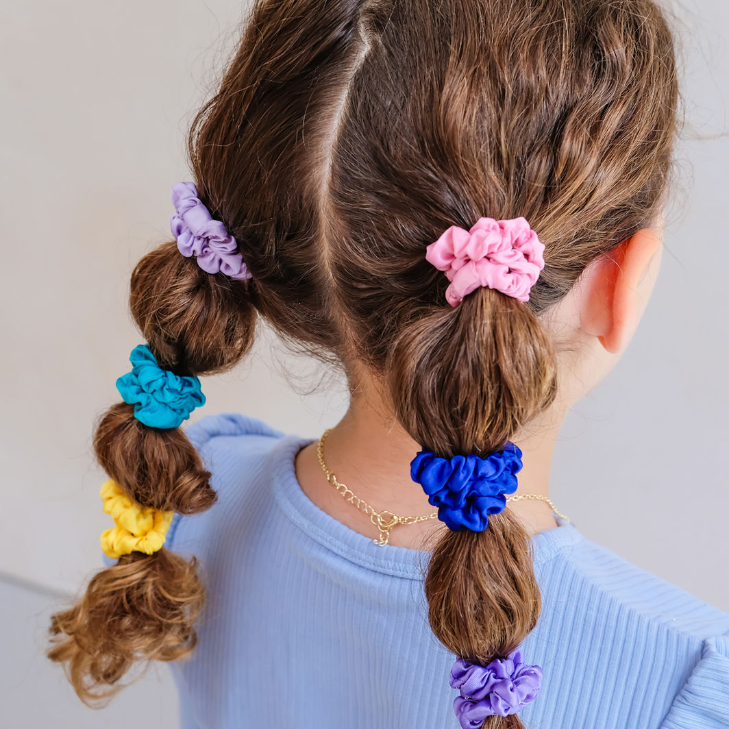 Mimi & Lula 9 Scrunchies hårelastikker - Bright Satin