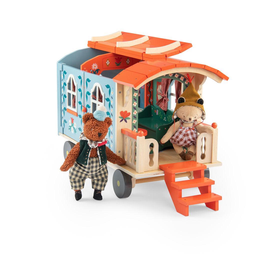 Moulin Roty Husvogn med møbler, Les Minouchkas
