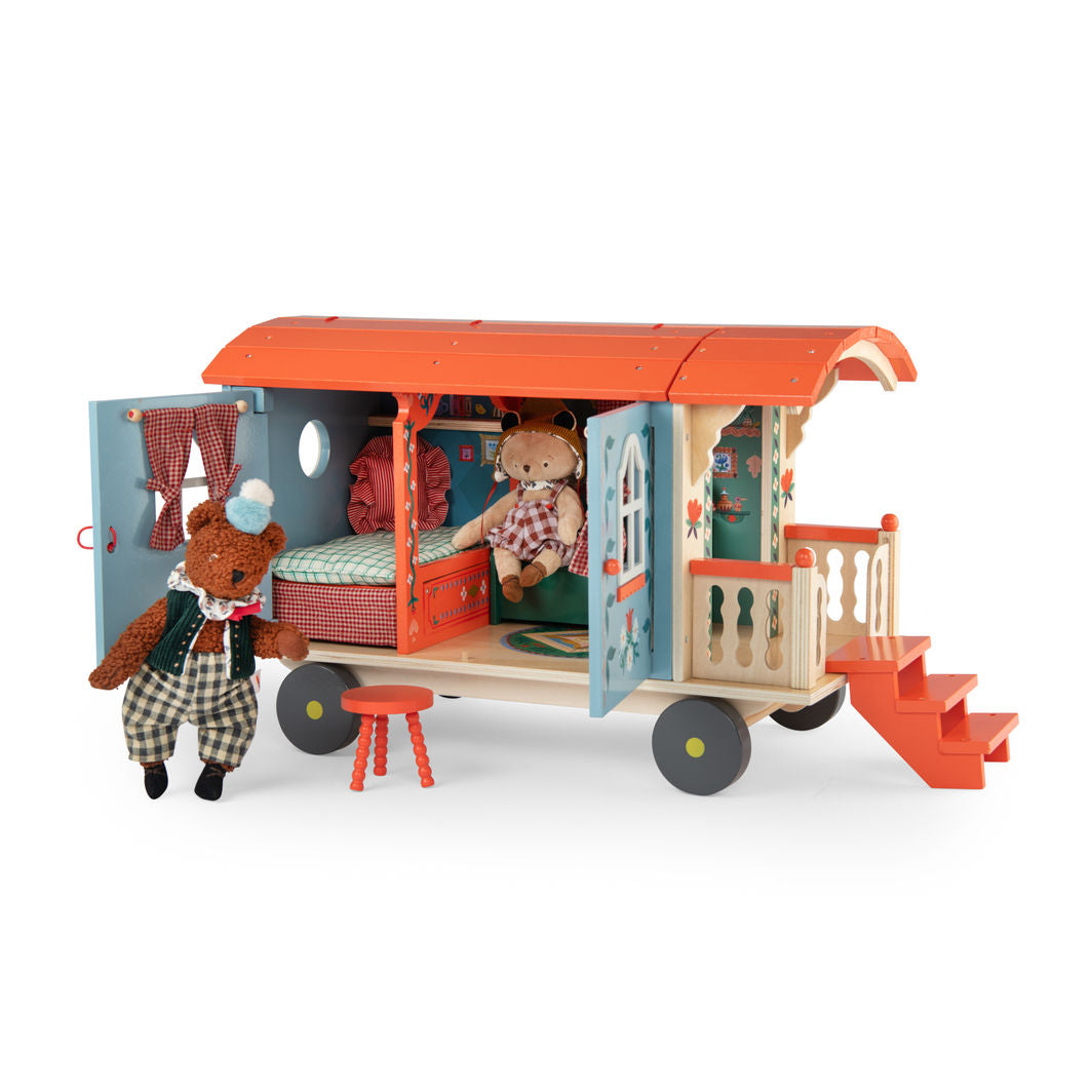 Moulin Roty Husvogn med møbler, Les Minouchkas