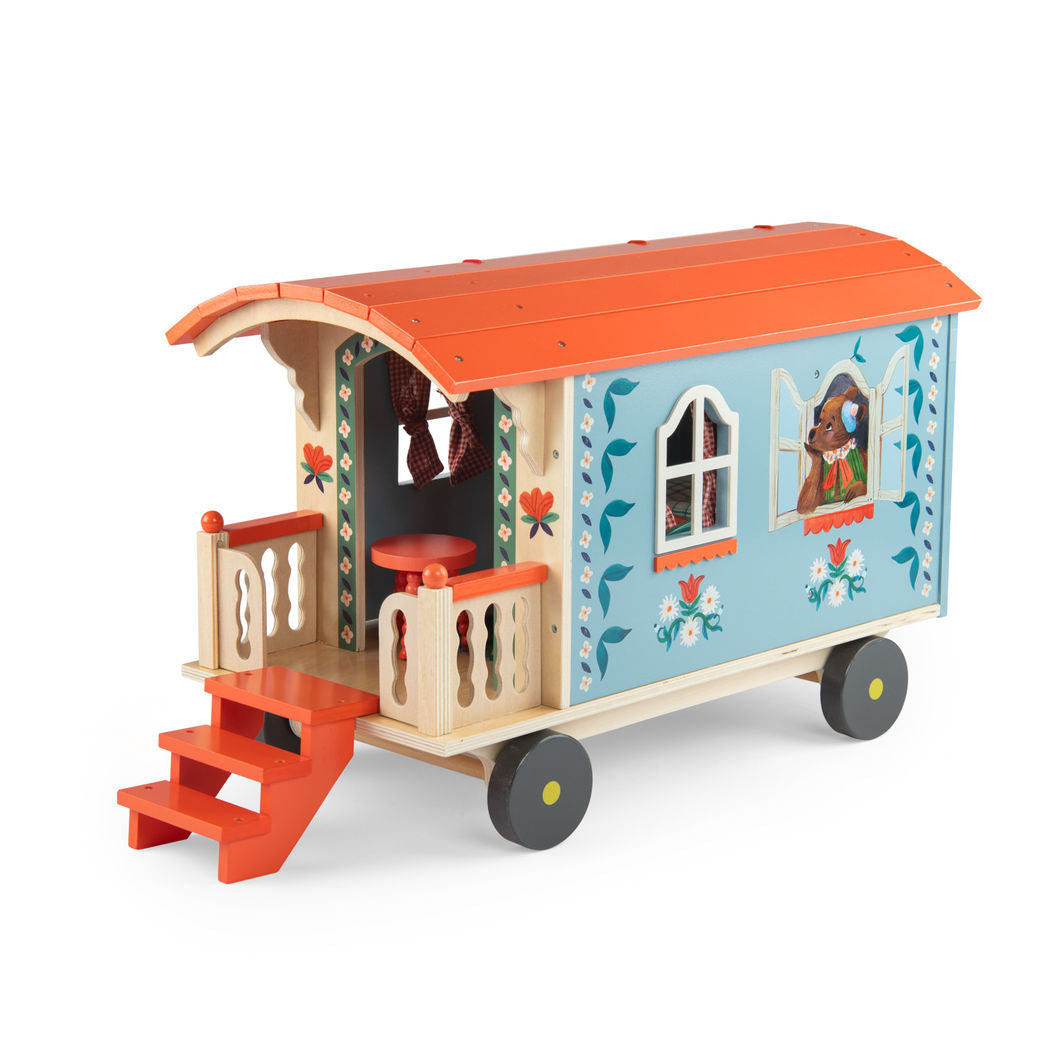 Moulin Roty Husvogn med møbler, Les Minouchkas