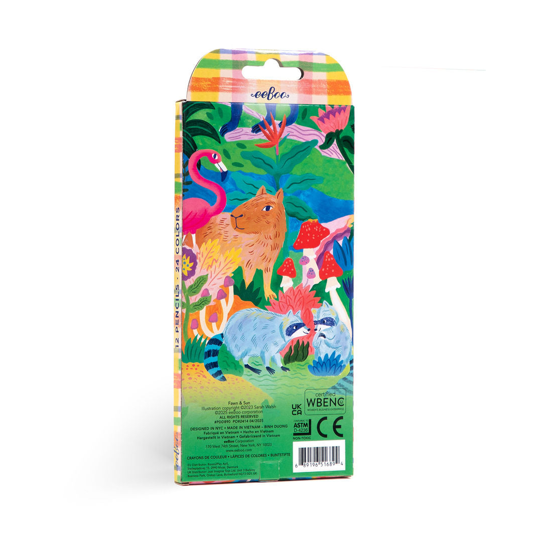 eeBoo - 12 dobbelte farveblyanter - Fawn & Sun