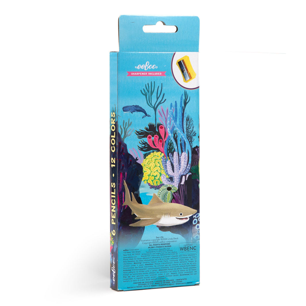 eeBoo 6 jumbo farveblyanter, Sea Life Special