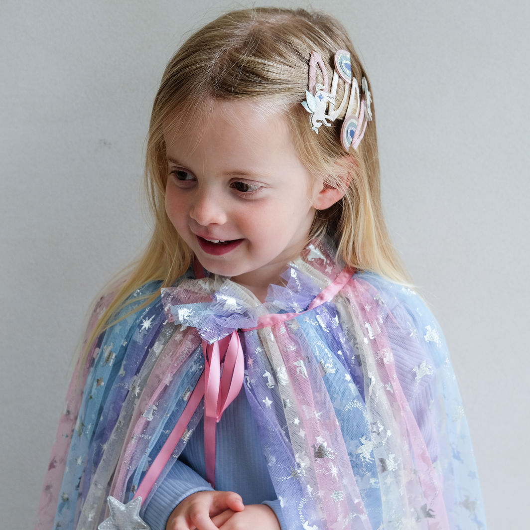 Mimi & Lula Hårpynt, 4 hårspænder - Winged Unicorn Celeste