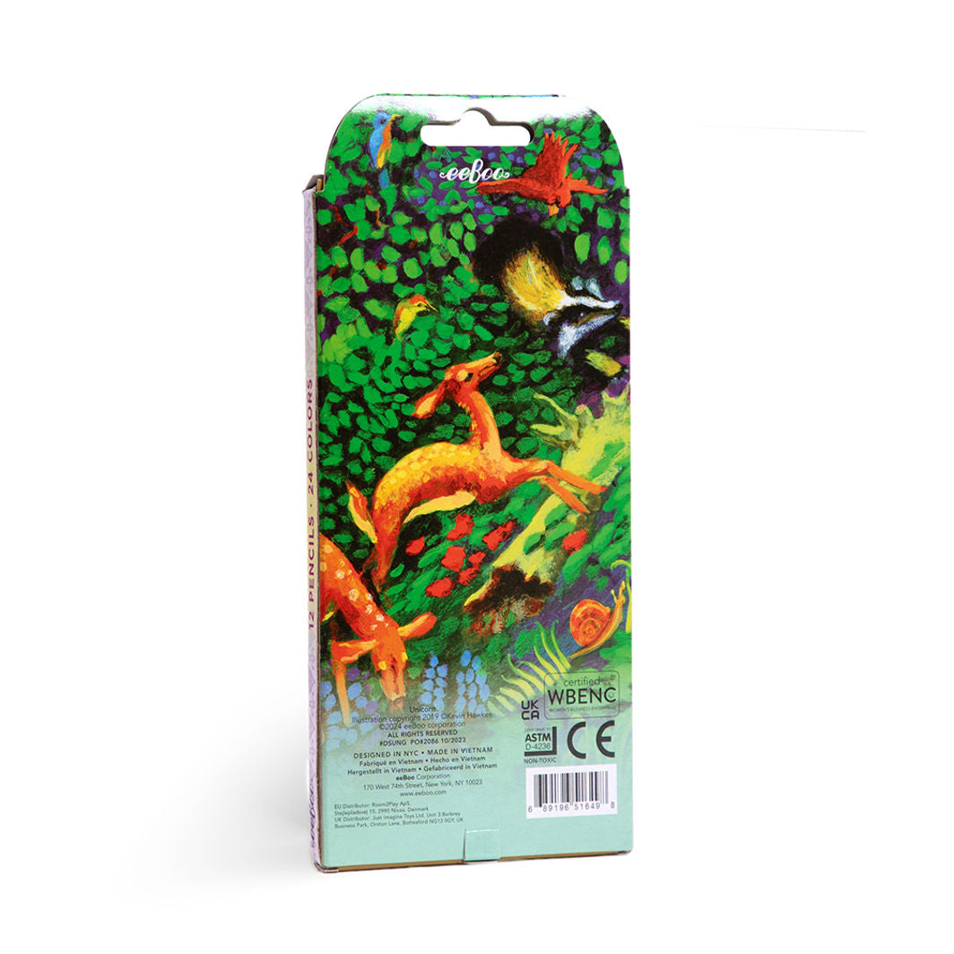 eeBoo 12 dobbelte farveblyanter, Neon Metallic - Enhjørning