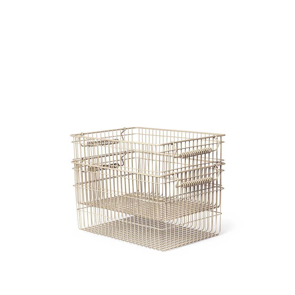 ferm Living trådkurv, Cala Stackable Baskets, Sæt m. 2 stk. - Poppy red