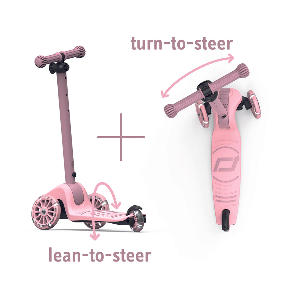 Scoot and Ride Highway Kick 3S, løbehjul - LED Rose