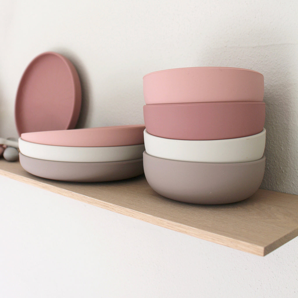 Cam Cam dyb tallerken, 2-pak, Flower bowls - Earth mix