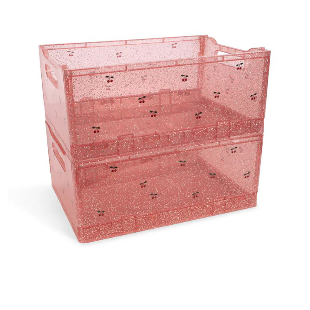 Konges Sløjd Glitter opbevaringsæsker 2-pak, Sparkling Blush