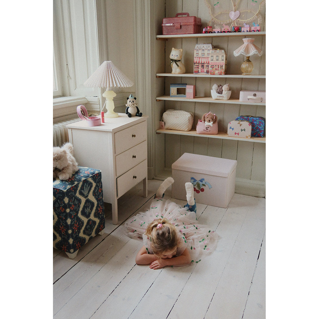 Konges Sløjd, stof opbevaringsæske, stor - Cherry bow