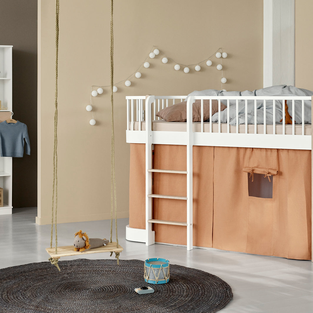 Oliver Furniture Wood forhæng til Original køjeseng og halvhøj seng, Karamel (128 cm)