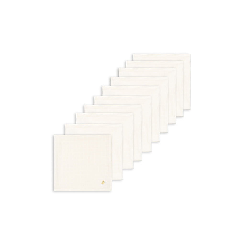 Fanga Fontana stofble, økologisk muslin, 10-pak - Antique white