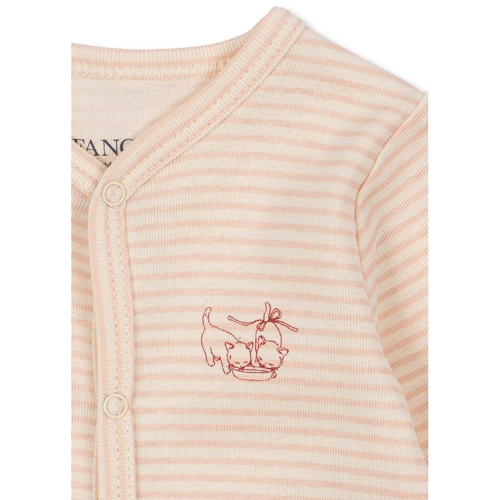 Fanga Fontana Fio bodystocking m. lange ærmer, Tea stripe cameo - str. 1 - 6 mdr.